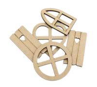 Gadpiparty Piezas de Madera para Manualidades DIY Adornos de Ventana en MDF Ecológico 30 Unidades 5 Paquetes de 6 Piezas Recortes Decorativos para Bricolaje Decoración Escolar y