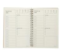 Gadpiparty Planificador Diario Cubierta de Cuero Kraft, Organizador Portátil para Agenda Semanal, Cuaderno de Planificación Trimestral para Estudiantes y Oficina, Diseño en Espiral, Tamaño