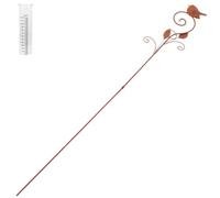 Gadpiparty Pluviómetro de Tubo con Estaca de Hierro y Vidrio Marrón para Jardín y Patio, Diseño Vintage Práctico y Decorativo para Medir Lluvia Exterior