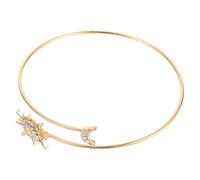 Gadpiparty Pulsera Ajustable Dorada con Diseño Geométrico de Sol y Luna Brazalete de Ligera con Zirconia y Banda de Pedrería Accesorio Versátil para Brazo Joyería Cómoda y Duradera para Uso