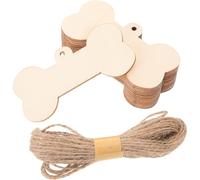 Gadpiparty Recortes de Huesos de Perro de Madera 5X10 CM 24 Piezas Cuerda de Yute 10 M Etiqueta Escribible para Manualidades Decoración Colgante DIY para Hogar y Fiestas