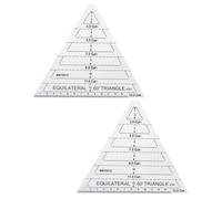 Gadpiparty Regla de Patchwork Triangular Equilátero 60° Transparente Acrílica 2 Unidades para Costura, Plantillas de Acolchado y Manualidades, Herramienta Precisa para Patronaje y Confección