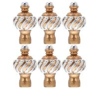 Gadpiparty Remates de Barra de Cortina Estilo Romano Dorado 6 Piezas de PP Función Protectora para Decoración de Interiores Hogar y Varios Estilos