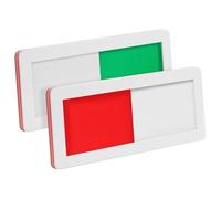 Gadpiparty Señal de Puerta 10x4 Cm Pmma Blanco sin Texto, 2 Piezas, Indicador de Ocupado Baño, Oficina y Sala de Reuniones, Cartel de Privacidad Adhesivo Fuerte