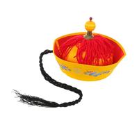 Gadpiparty Sombrero Antiguo de Chino con Coleta para Adultos Accesorio Ligero para Cosplay y Representaciones Teatrales Diseño Auténtico de Dinastía Qing para Disfraces y Eventos Históricos