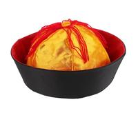 Gadpiparty Sombrero Histórico Oriental Negro con Trenza para Disfraz, Accesorio Tradicional Chino para Fiesta y Actuación, Tamaño 10 Años, Sombrero Qing Asiático para Teatro y Danza