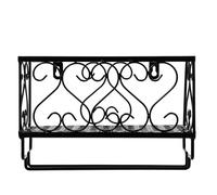 Gadpiparty Soporte de Pared para Copas de Vino Negro de Hierro Diseño Retro y Base Ancha para Almacenamiento Multifuncional Polvo en Casa