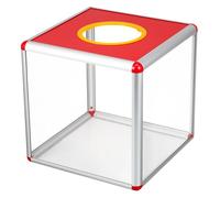 Gadpiparty Soporte para Caja de Lotería y Urna de Donación Aleación de Aluminio y MDF, Caja Cúbica Transparente para Eventos Comunitarios y Sorteos, Almacenamiento Seguro Color