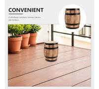 Gadpiparty Taburete Retro de Barril de Vino de Madera de Roble Medio 21 CM para Jardín y Balcón Decoración Rústica de Patio Mesa Auxiliar Redonda Ligera y Estable para Exteriores