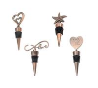 Gadpiparty Tapones de metal para botellas de vino, material de aleación con forma de estrella, 2 unidades, fáciles de usar en el día de San Valentín para botellas de vino y vinagre para uso doméstico