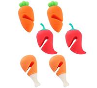Gadpiparty Tapones de silicona a prueba de derrames, 6 piezas con características resistentes al calor y no se deforman, estilo de dibujos animados para ollas de cocina para cocinar