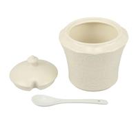Gadpiparty Tarro de Cerámica Capacidad 400ml con Tapa y Cuchara para Condimentos Protección contra Residuos y Agua y Mantener Frescura Adecuado para Cocinar en Casa