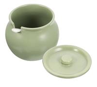Gadpiparty Tarro de Cerámica para Condimentos con Tapa Removible y Cuchara, Resistente al Calor, Capacidad Grande, Adecuado para Cafés y Fiestas