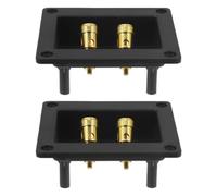 Gadpiparty Terminales de Altavoz para Coche y Audio en Casa, Caja de Conexiones Diseño de Copa Terminal Fácil de Usar, Conexión Firme y Estable, Material Plástico y Hierro, Pack de 2
