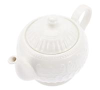 Gadpiparty Tetera de Cerámica Color Marfil Relieves de Estilo Cortesano Tetera para Té y Jarra Decorativa para Oficina