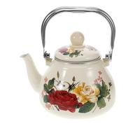 Gadpiparty Tetera de Esmalte Floral para Estufa Resistente al Calor y Fácil de Limpiar Hervidor Óxido con Diseño Retro para Servir Té y Casa u Oficina