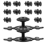 Gadpiparty Tiradores para Cajones de Aleación de Zinc Negro con Placa Posterior, 12 Piezas, Pomo Redondo Orificio para Gabinetes de Cocina, Baño y Dormitorio, Manijas Decorativas Rústicas