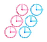 Gadpiparty Transportador de Ángulos Multifunción de Plástico 6 Piezas (3 Azul 3 Rosa) Brazo Oscilante para Medición Precisa, Regla Portátil Adecuado para Estudiantes y Dibujo Técnico en