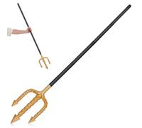 Gadpiparty Tridente de Plástico Negro de Estilo Antiguo para Adultos, Accesorio Reutilizable y Fácil de Llevar para Fiestas de Halloween y Obras Teatrales