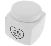 Gadpiparty Urna Funeraria para Mascotas de Cerámica 500 Ml Diseño de Huella de Pata Oscura, Urna Sellada Hermética para Cenizas de Perros y Gatos, Caja Conmemorativa para Recuerdo Duradero