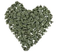 Gadpiparty Vaso vibratorio de resina triangular para pulido y redondeo de bordes, material abrasivo verde de 500 g, adecuado para accesorios de vaso de acabado y industria de joyería