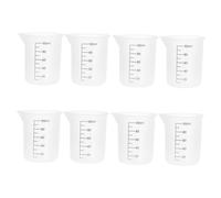 Gadpiparty Vasos Medidores Flexibles De Silicona 100 Ml, Juego De 8 Piezas, Resistencia Al Calor y Desgarramiento, Con Vertedor Preciso, Para Resina Epoxi y Manualidades, Uso Doméstico y Bricolaje