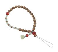 Gadpiparty Wrist Strap Phone Charm With Wooden Beads Compact Anti-lost Bracelet For Women Comfortable Short Mobile Chain With Cultural Motif And Lightweight Phone Accessory