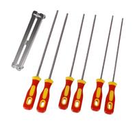 GadSteam Juego de 7 limas para motosierra, 4,0/4,8/5,5 mm | Lima para motosierra, juego de limas de cadena de acero al carbono, limas redondas para el cuidado y afilado de cadenas de