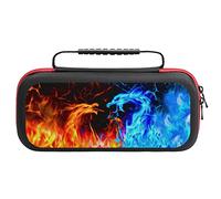 GADZILLE Funda de transporte compatible con Nintendo Switch Blue Red Fire Dragon Switch Game Case con 20 cartuchos de juegos, carcasa dura para consola Nintendo Switch y accesorios