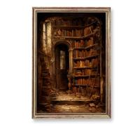 GADZRTIL Lienzo decorativo para pared de biblioteca, impresión artística de 16 x 24 pulgadas, decoración de pared victoriana vintage, póster de castillo de humor para sala de estar