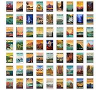 gaeaverse 63pcs National Park Vintage Postcards U.S. National Parks Greeting Cards for Business World Travel Landscape Postcard