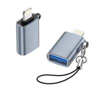 Gaef Adaptador Lightning a USB, 2 unidades USB Stick Lightning Adaptador para iPhone 14 13 12 11 Pro Max/i-Pad iPhone USB 3.0 OTG Adapte Soporta disco U, hub, teclado MIDI, ratón, cámara, lector de