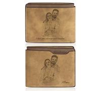 Gaehsmide Cartera personalizada con bloqueo RFID para hombre, cartera de piel plegable con imagen para papá, marido, regalo para cumpleaños, Navidad, San Valentín, Sin RFID-marrón, Cartera para hombre