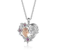 Gaehsmide Regalo para el día de la madre para mamá de parte de la hija, collar con colgante de flor, regalo de cumpleaños y Navidad para mamá, Cobre, Circonita cúbica