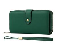 GAEKEAO Cartera de Mujer de Cuero, Monederos para Mujer de Gran Capacidad con Bloqueo RFID, Billetera Mujers con 14 Ranuras para Tarjetas y Bolsillo de Cremallera para Monedas