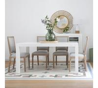 Gael mesa de comedor extensible rectangular 140/190 de madera lacada en blanco