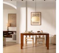 Gael mesa de comedor extensible rectangular 140/190 de madera maciza de mindi en color teca