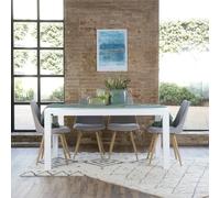 Gael mesa de comedor extensible rectangular 160/210 de madera lacada en blanco