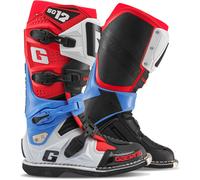 Gaerne SG-12 Botas de motocross, blanco-rojo-azul, tamaño 44 para Hombres