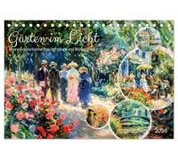 Gärten im Licht - Impressionistische Spaziergänge mit Blütenpracht (Tischkalender 2026 DIN A5 quer), CALVENDO Monatskalender: Farbenfrohe Gartenwelten ... Besuchern durch ein Jahr voller Blütenpracht.