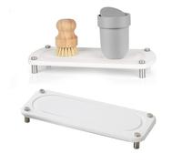 GAESHOW 2 Piezas Bandejas de Jabón de Cocina, Posavasos Absorbentes de Diatomeas, Bandeja de Baño, Piedra Absorbente de Agua Fácil de Limpiar para Jabón de Manos y Tazas, Botellas de Bebidas