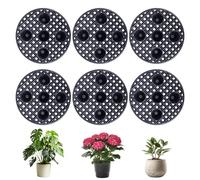 GAESHOW 6 Piezas Soportes para Macetas, Elevador de Macetas a Nivel de Planta, Almohadillas de Malla para Macetas Redonda para Cubierta, Interior, Exterior, Jardín (40 cm)