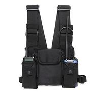 GAESHOW Bolsos de Hombro para el Pecho, Hip Hop, Ropa Urbana, para Hombre, Bolsillos Ajustables, Chaleco y Mochila, Black, Bolsa de Transporte para radios de Dos vías, Mochila con Bolsillo el Pecho