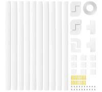 GAESHOW Canaleta pasacables de pared 4M, 10 unidades Canaleta para cables eléctricos, 24 x 14 mm, pasacables TV adhesiva, con material de montaje, cubierta para cables en casa o en la oficina