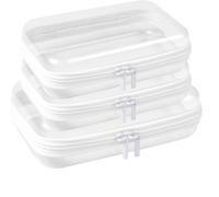 GAESHOW Estuche transparente rígido con doble cremallera, neceser transparente, impermeable y portátil, bolsa de aseo de viaje para cosméticos, almacenamiento de juguetes, aperitivos
