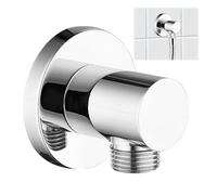 GAESHOW Montaje en pared para manguera de ducha, conexión de manguera G1/2", conector de pared, ducha para ducha de mano, sistemas de ducha, accesorios de baño, soporte de brazo ajustable