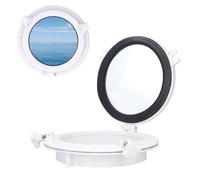 GAESHOW Ojo de buey de 10 Pulgadas, Apertura Redonda, Ventana de Repuesto, Orificio para Ventana, Orificio de Repuesto, Vidrio Templado para Marina, Barco Yate RV (Blanco)