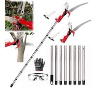 GAESHOW Podadora y podadora telescópica 2 en 1, sierra de poste manual con poste de extensión, sierra de podar de poste, podadora telescópica ligera, cortadores de ramas de árboles, ramitas en el