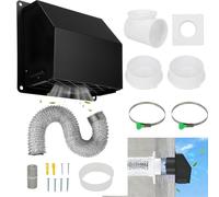 GAESHOW Rejilla de ventilación rectangular de 100 mm de diámetro con válvula antirretorno, cubre rejillas de aire exteriores con red antipájaros extraíble, para secadora de cocina y baño (B)