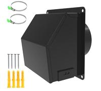 GAESHOW Rejilla de ventilación rectangular de 100 mm de diámetro con válvula antirretorno, cubre rejillas de aire exteriores con red antipájaros extraíble, para secadora de cocina y baño (A)